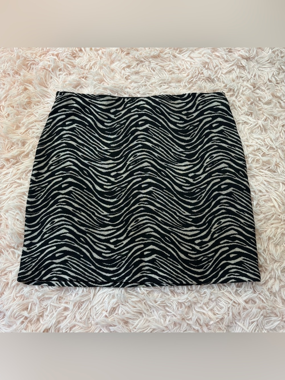 Forever 21 Black and White Zebra-Print Mini Skirt Y2K